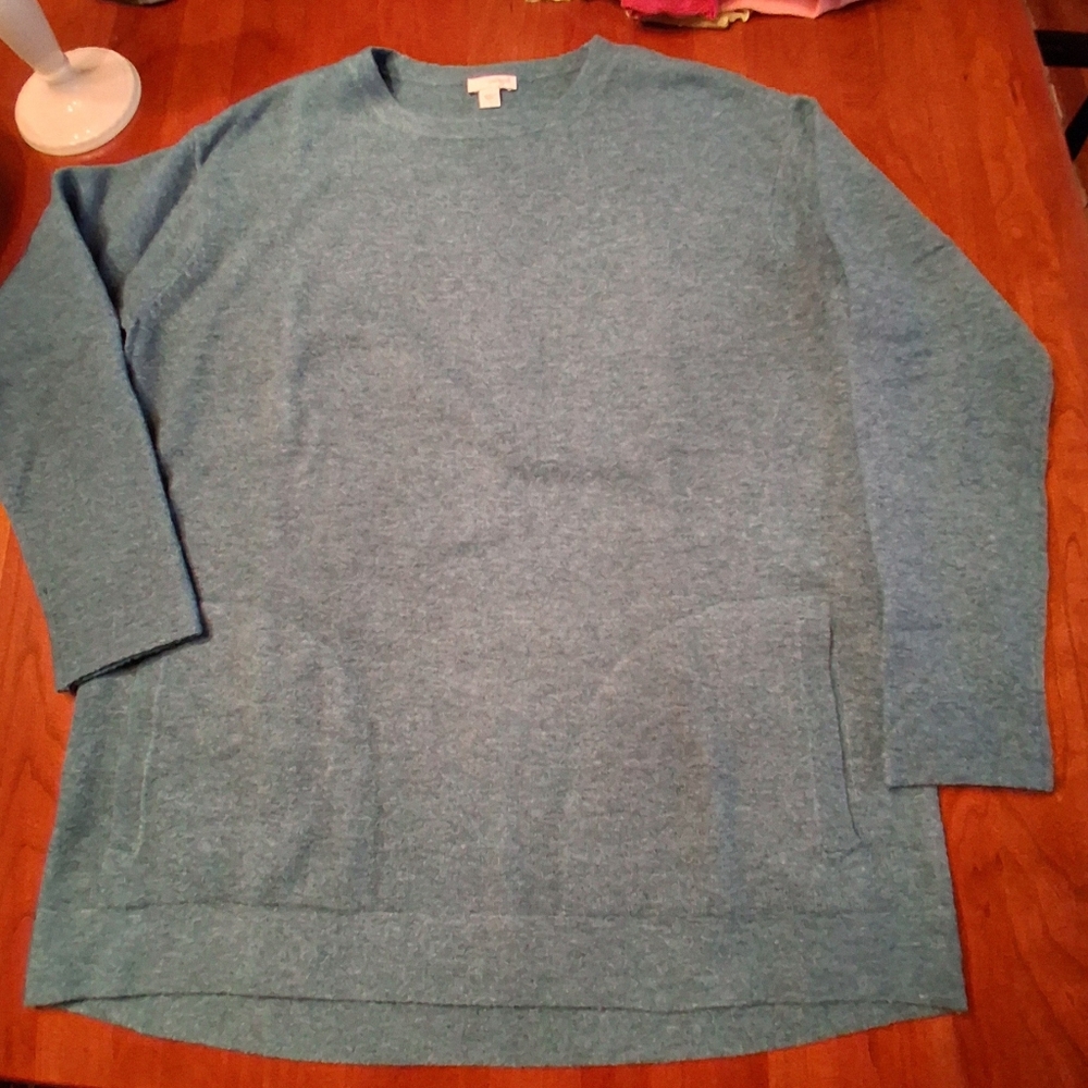 Women's Azure Blue Tunic Pullover